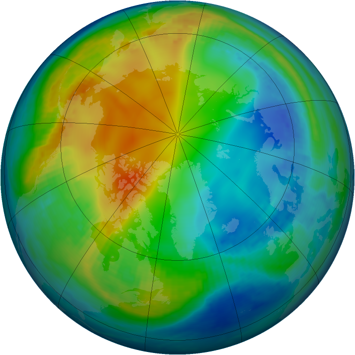 Arctic ozone map for 23 November 2000